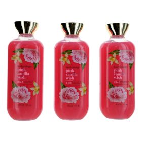 Pink Vanilla Wish by Bodycology, 3 Pack 16 oz 2 in 1 Body Wash & Bubble Bath for Women