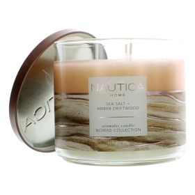 Nautica 14.5 oz Soy Wax Blend 3 Wick Candle - Sea Salt & Amber Driftwood