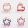 2 Pcs Rhinestone Hair Claw Clips Small Jaw Clips Bling Hair Clamp, Flower-4