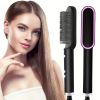 2-in-1 Electric Hair Straightener Brush Hot Comb Adjustment Heat Styling Curler Anti-Scald Comb