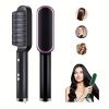 2-in-1 Electric Hair Straightener Brush Hot Comb Adjustment Heat Styling Curler Anti-Scald Comb