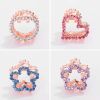 2 Pcs Rhinestone Hair Claw Clips Small Jaw Clips Bling Hair Clamp, Flower-1