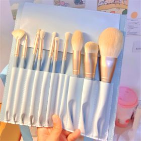 Makeup Brushes Set 9Pcs Soft Hair Eye Shadow Brush Loose Powder Brush Full Set of Women Girls Makeup Brushes (Color: blue with bag)