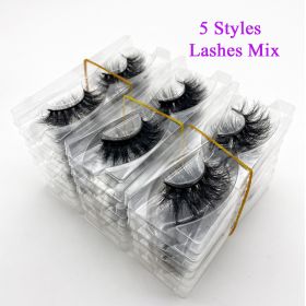 Wholesale 20/30/40/50Pairs Eyelashes 3D Mink Lashes Handmade Fluffy Dramatic Lashes Cruelty Free False Eyelashes Makeup Lashes (Color: Random Mix5, size: 40 pairs)