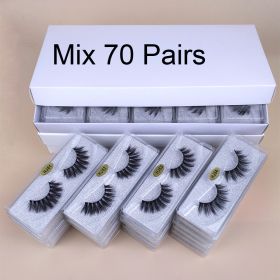 Mink Eyelashes Wholesale 30/50/100 pcs 3d Mink Lashes Bulk Natural Fluffy False Eyelashes Pack Makeup Fake Eyelashes Bulk Items (Color: Mix 70 pairs)