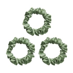 100% Mulberry Silk Hair Scrunchies,Best For Women And Girls'Hair,Elastic Hair Bands (Color: Green)