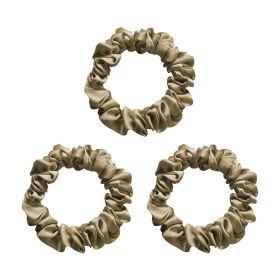 100% Mulberry Silk Hair Scrunchies,Best For Women And Girls'Hair,Elastic Hair Bands (Color: gold)