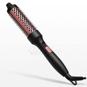 Thermal Brush, Heated Round Brush, 1 1/2 inch Thermal Round Brush Curling Iron Brush for Short Long Hair Hair Curling Brush (Color: Black, Plug standard: AU)