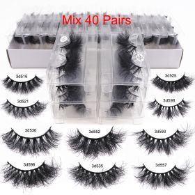 Fluffy Mink Eyelashes Wholesale Makeup Natural Lashes Bulk Wholesale Items for Business Ships From United State Mink Lashes (Color: Mix 40 pairs)