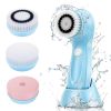 5 in 1 Electric Facial Cleansing Instrument Silicone Face Cleansing Brush Deep Cleaning Pore Cleaner Face Massage Skin Care Tool