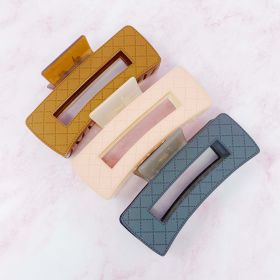 Quilted Chic Hair Claw Set Of 3 (Color: Brown)