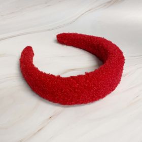 Teddy Cozy Headband (Color: Red)