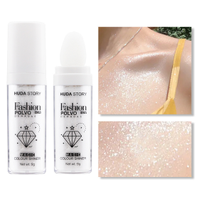 Fairy Dust Highlighting Powder - Full Body Pearlescent Glitter for Face and Eyes, Sparkling Halloween Body Glitter (Color: White)